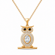 14ct Gold Owl Pendant – Pendant Only - Kolié Fine Jewellery