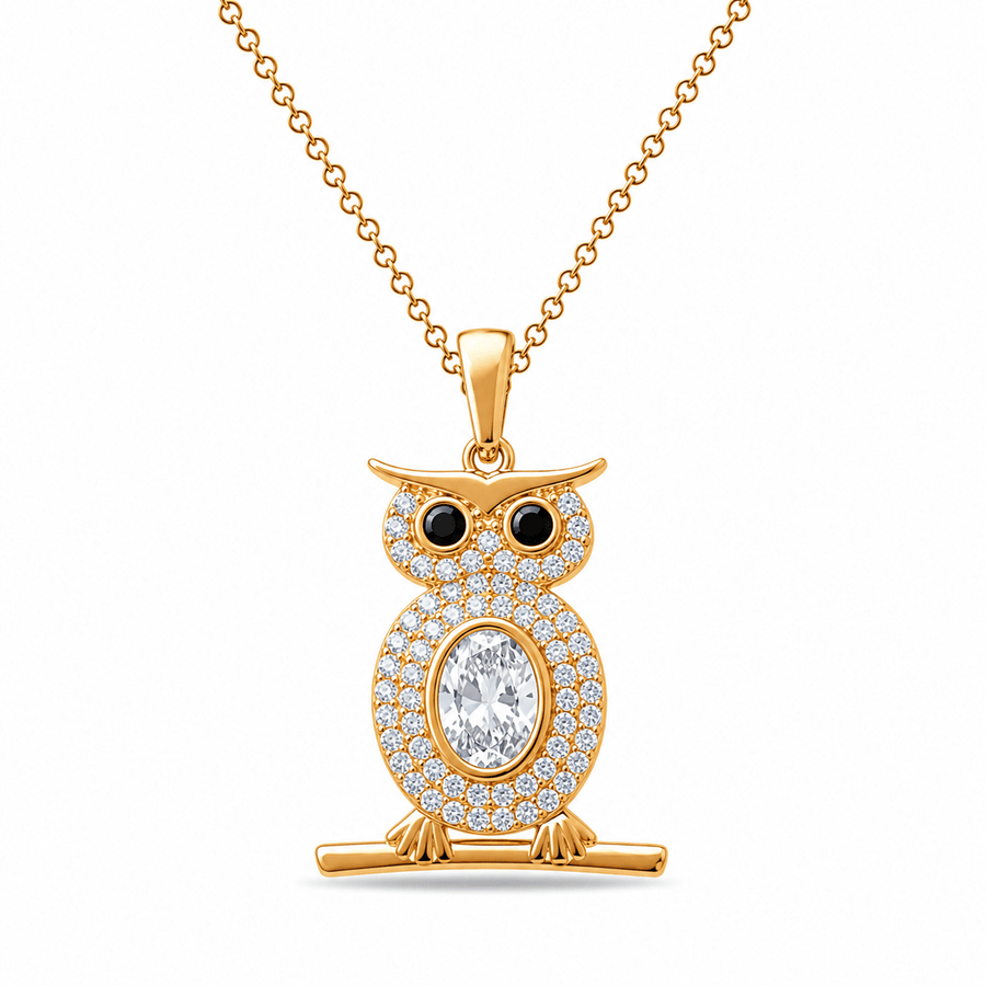 14ct Gold Owl Pendant – Pendant Only - Kolié Fine Jewellery