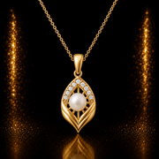 14ct Gold Pearl Leaf Pendant - Pendant Only - Kolié Fine Jewellery