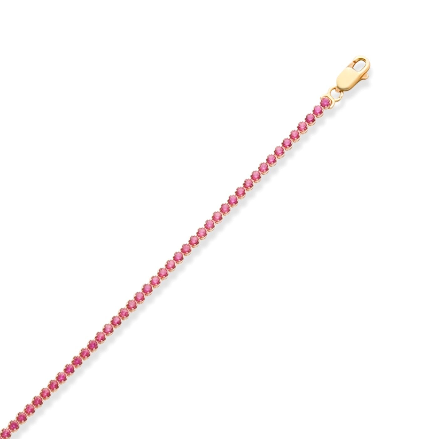 14ct Gold Pink Cubic Zirconia Tennis Bracelet - Kolié Fine Jewellery