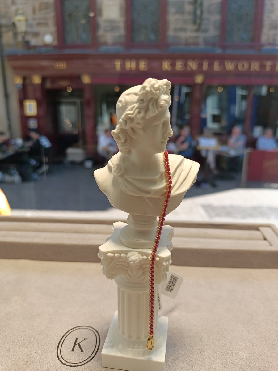 14ct Gold Pink Cubic Zirconia Tennis Bracelet for Women – Elegant 14 Carat Gold Bracelet, Perfect Gift for Her - Kolié Fine Jewellery