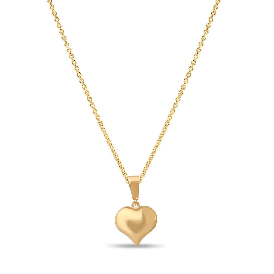14ct Gold Puffed Heart Pendant for Women | Elegant Gold Charm | Pendant Only - Kolié