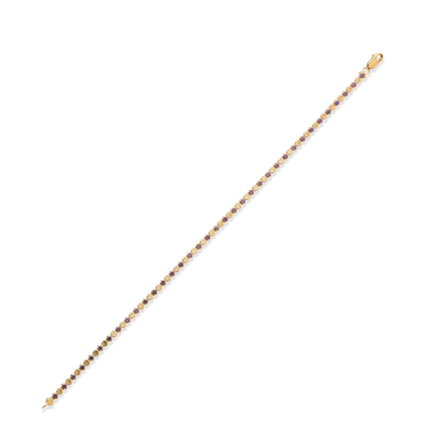 14ct Gold Purple Cubic Zirconia Tennis Bracelet - Kolié Fine Jewellery