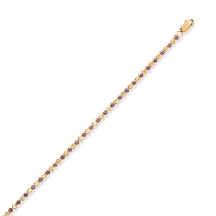 14ct Gold Purple Cubic Zirconia Tennis Bracelet for Women – Elegant 14 Carat Gold Bracelet, Perfect Gift for Her - Kolié