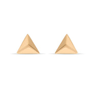 14ct Gold Pyramid Stud Earrings | Minimalist Geometric Studs | Kolié - Kolié Fine Jewellery