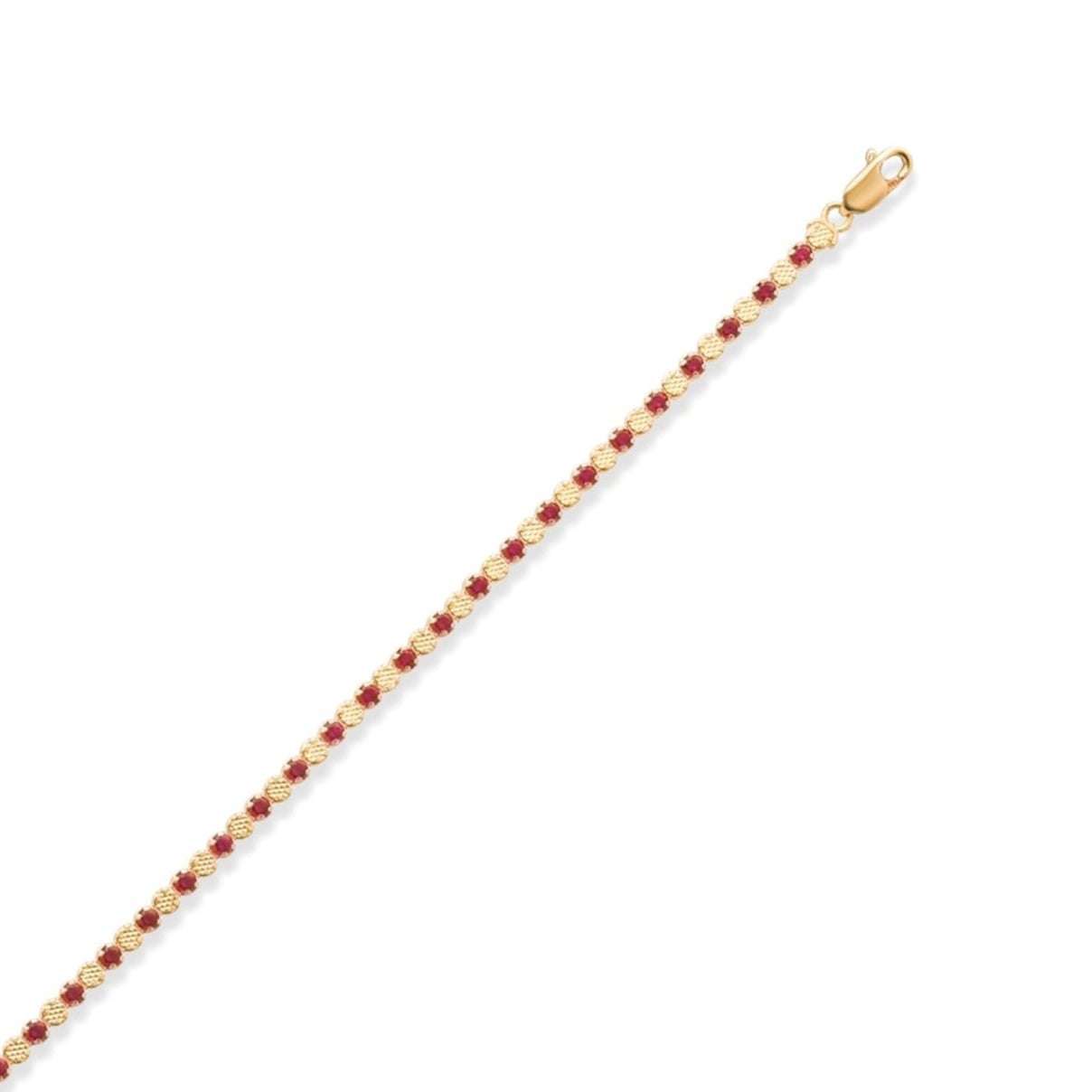 14ct Gold Red Cubic Zirconia Tennis Bracelet for Women – Elegant 14 Carat Gold Bracelet, Perfect Gift for Her - Kolié