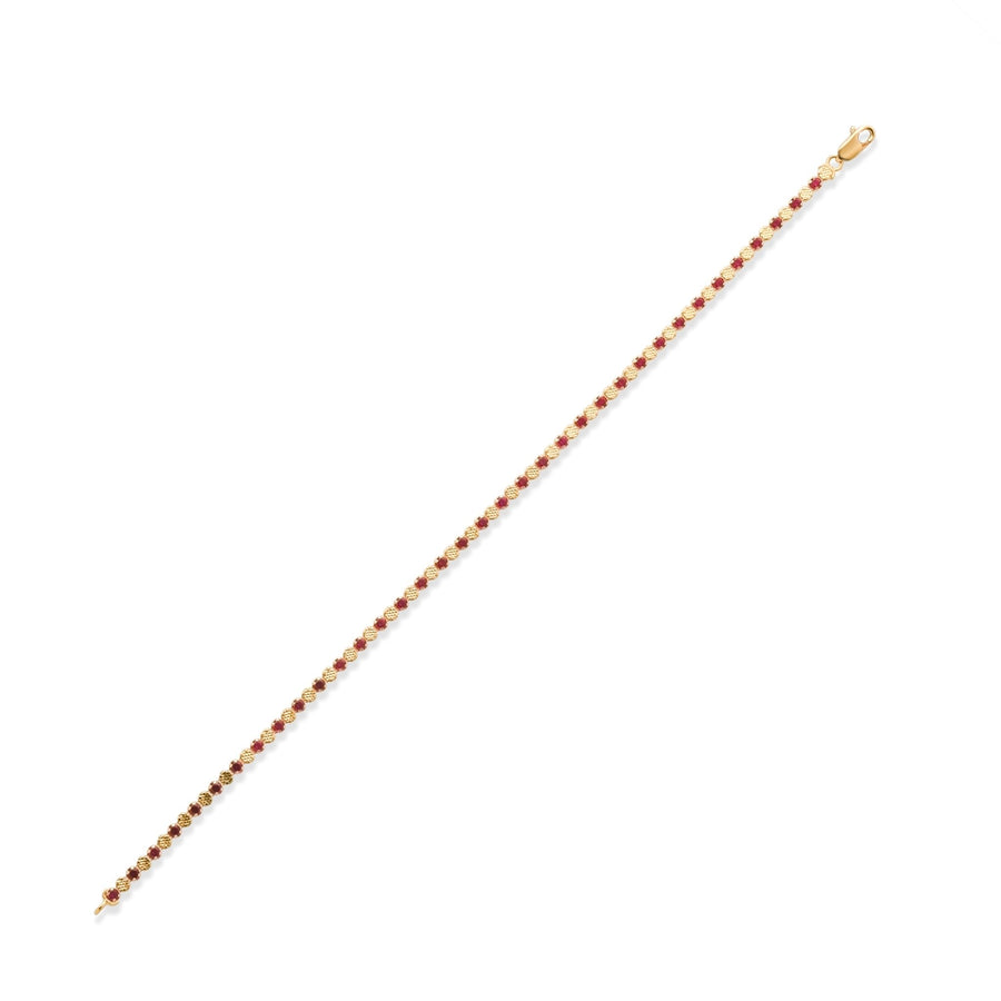 14ct Gold Red CZ Tennis Bracelet - Kolié Fine Jewellery