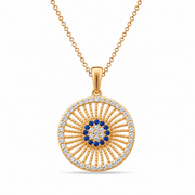 14ct Gold Round Protection Eye Pendant – Pendant Only - Kolié Fine Jewellery