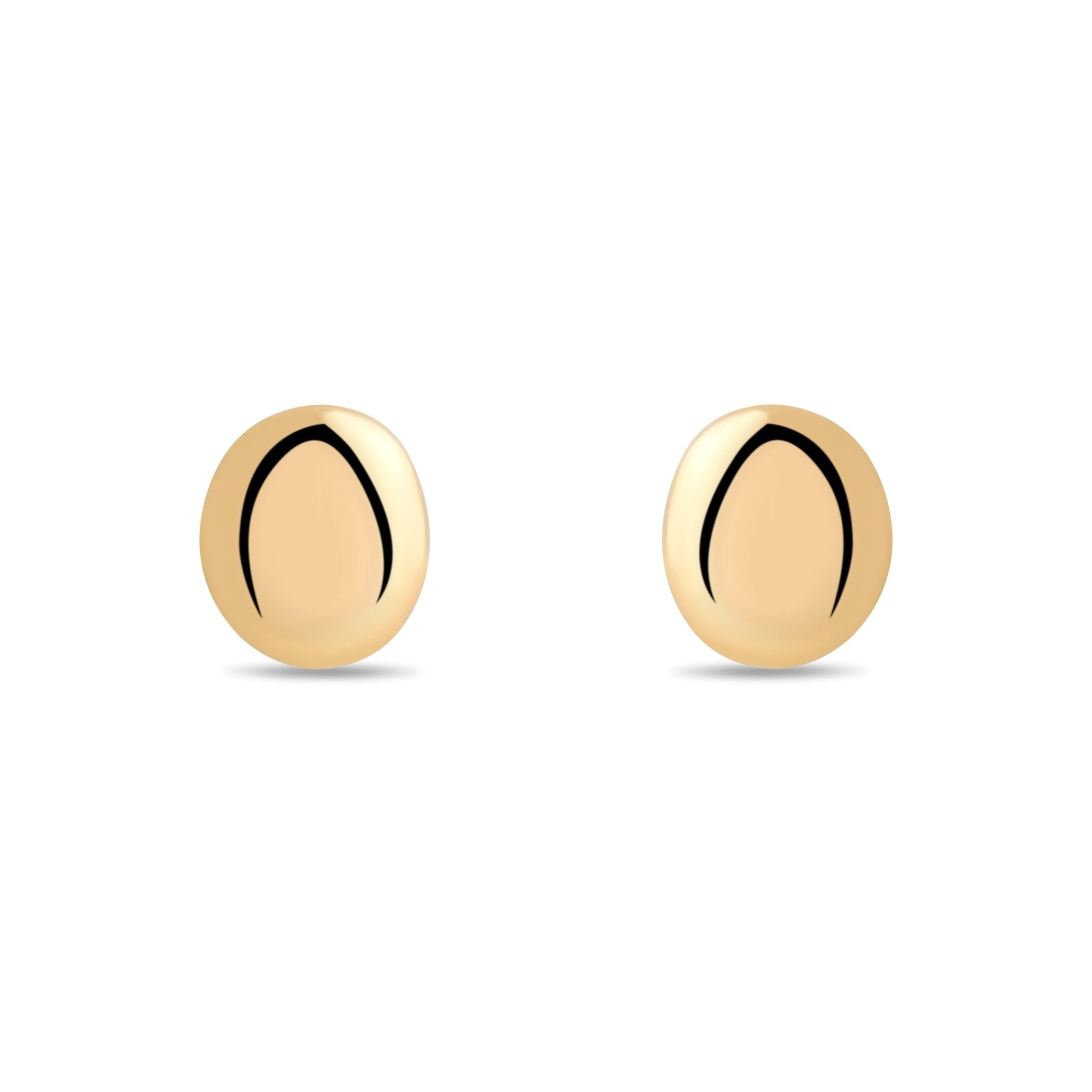 14ct Gold Round Stud Earrings | Classic Domed Studs | Kolié - Kolié Fine Jewellery