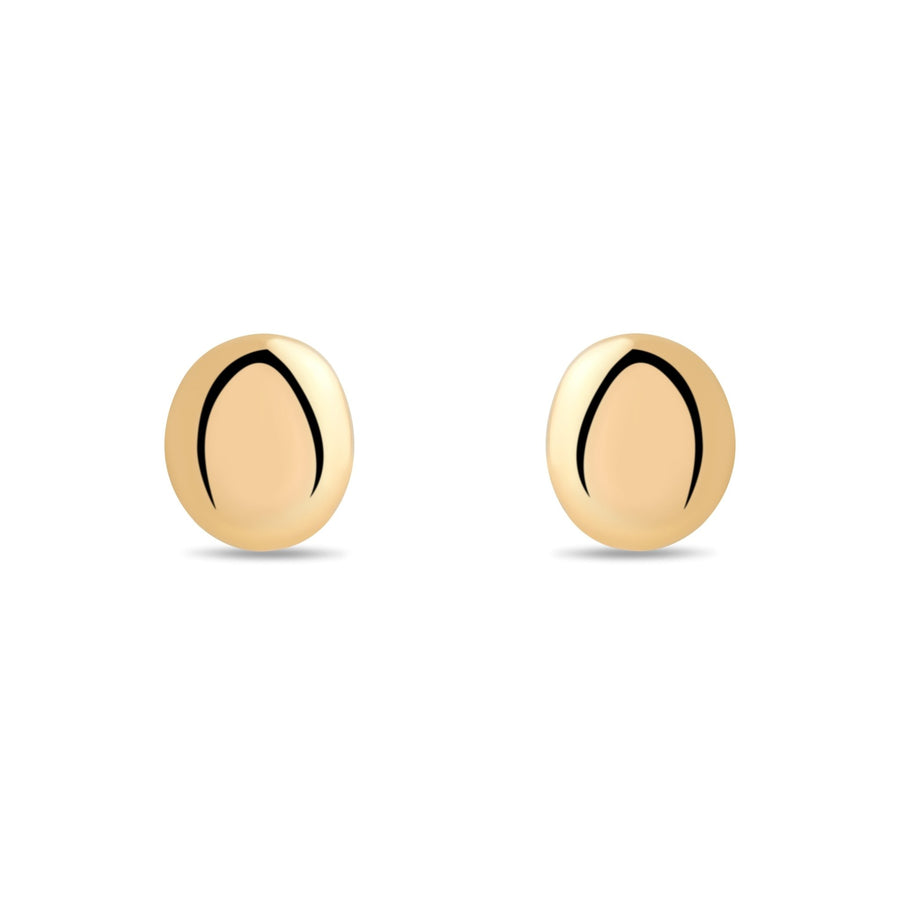 14ct Gold Round Stud Earrings | Classic Domed Studs | Kolié - Kolié Fine Jewellery