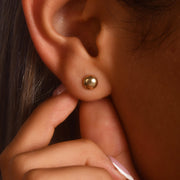 14ct Gold Round Stud Earrings | Classic Domed Studs | Kolié - Kolié Fine Jewellery