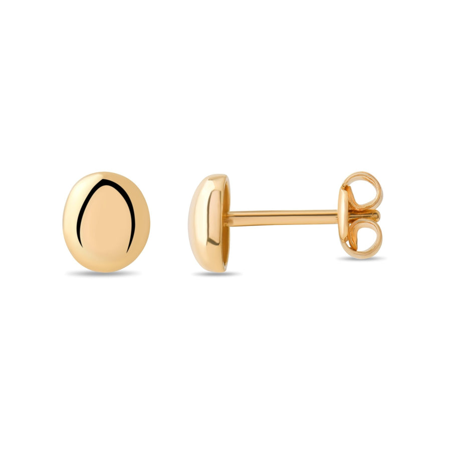 14ct Gold Round Stud Earrings | Classic Domed Studs | Kolié - Kolié Fine Jewellery