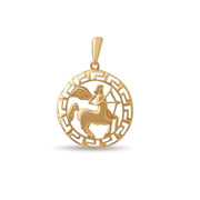 14ct Gold Sagittarius Zodiac Pendant - Astrology Gift for Women - Pendant Only - Kolié