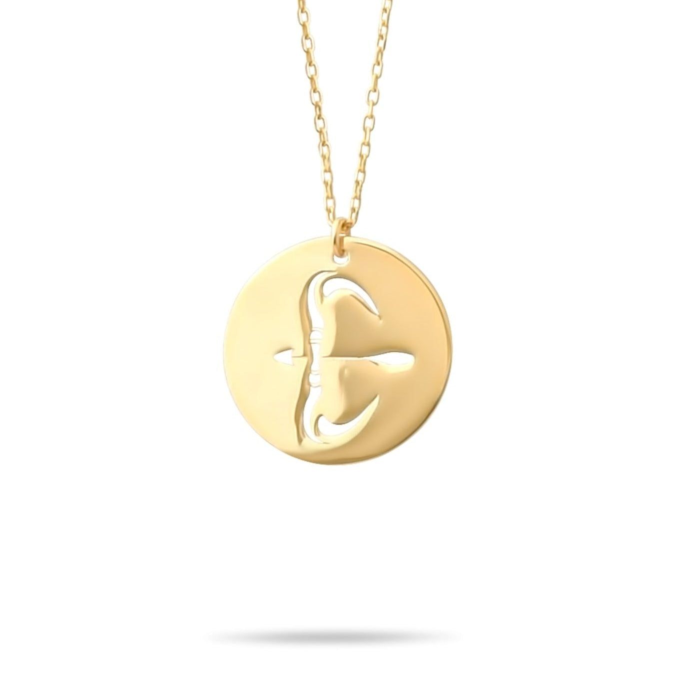 14ct Gold Sagittarius Zodiac Pendant Necklace with Chain | Astrology Birthday Jewellery for Women & Teens | Hallmarked Gift - Kolié