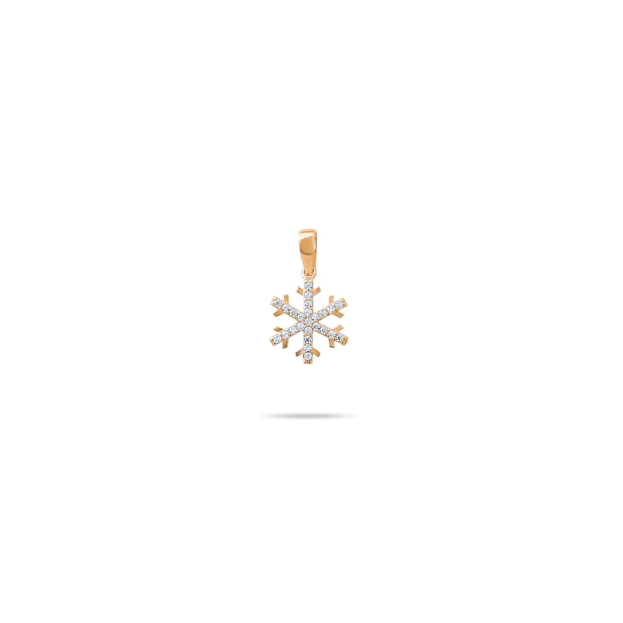 14ct Gold Snowflake Pendant – Christmas Gift, Festive Jewellery - Pendant Only - Kolié