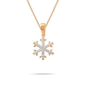 14ct Gold Snowflake Pendant – Christmas Gift, Festive Jewellery - Pendant Only - Kolié