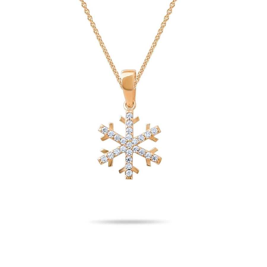 14ct Gold Snowflake Pendant – Christmas Gift, Festive Jewellery - Pendant Only - Kolié