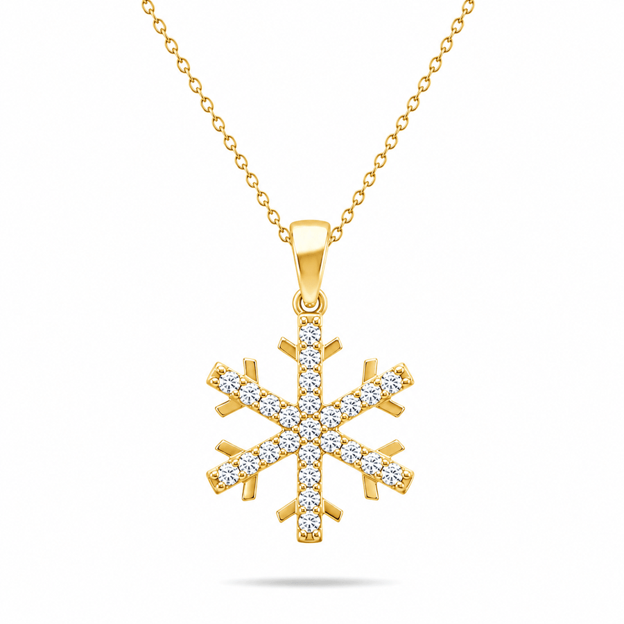 14ct Gold Snowflake Pendant – Pendant Only - Kolié Fine Jewellery