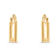 14ct Gold Square Hoop Earrings | Minimalist Gold Huggie Earrings | Stylish Jewellery Gift for Her - Kolié