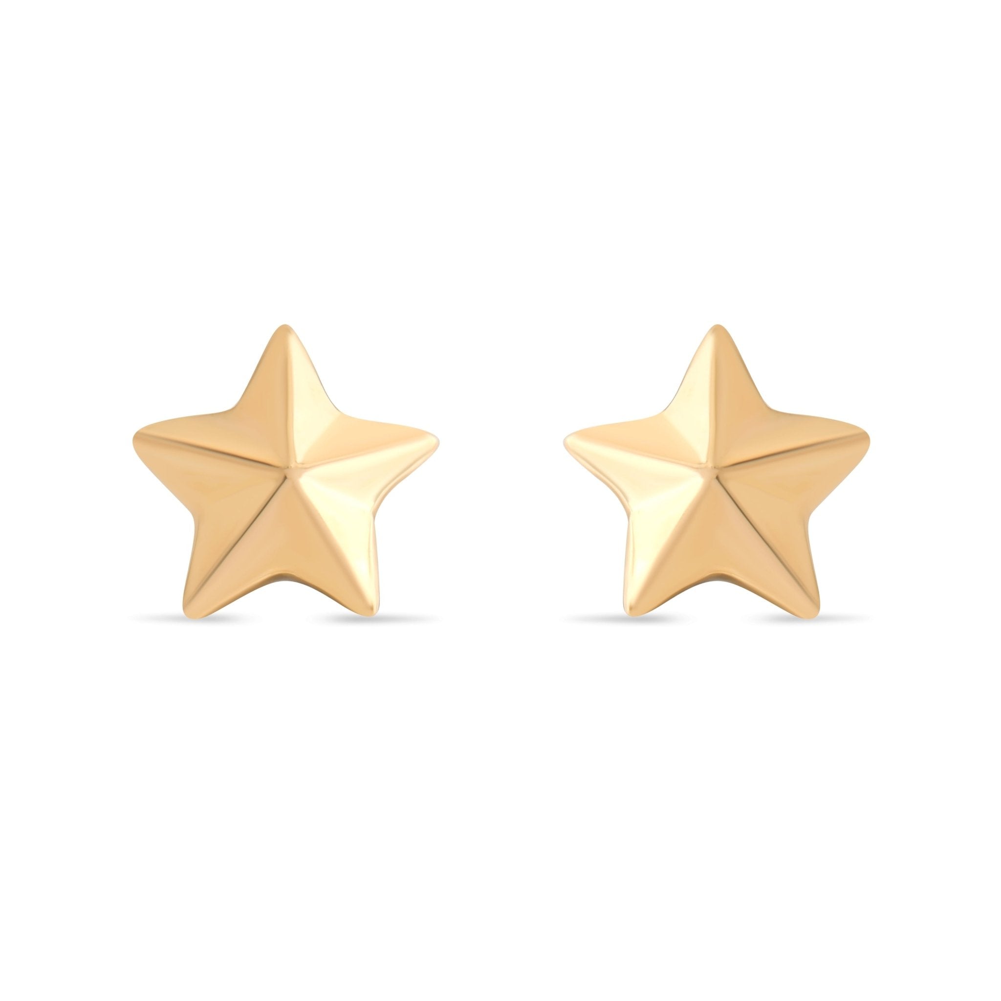 14ct Gold Star Stud Earrings | Dainty Celestial Earrings | Kolié - Kolié Fine Jewellery