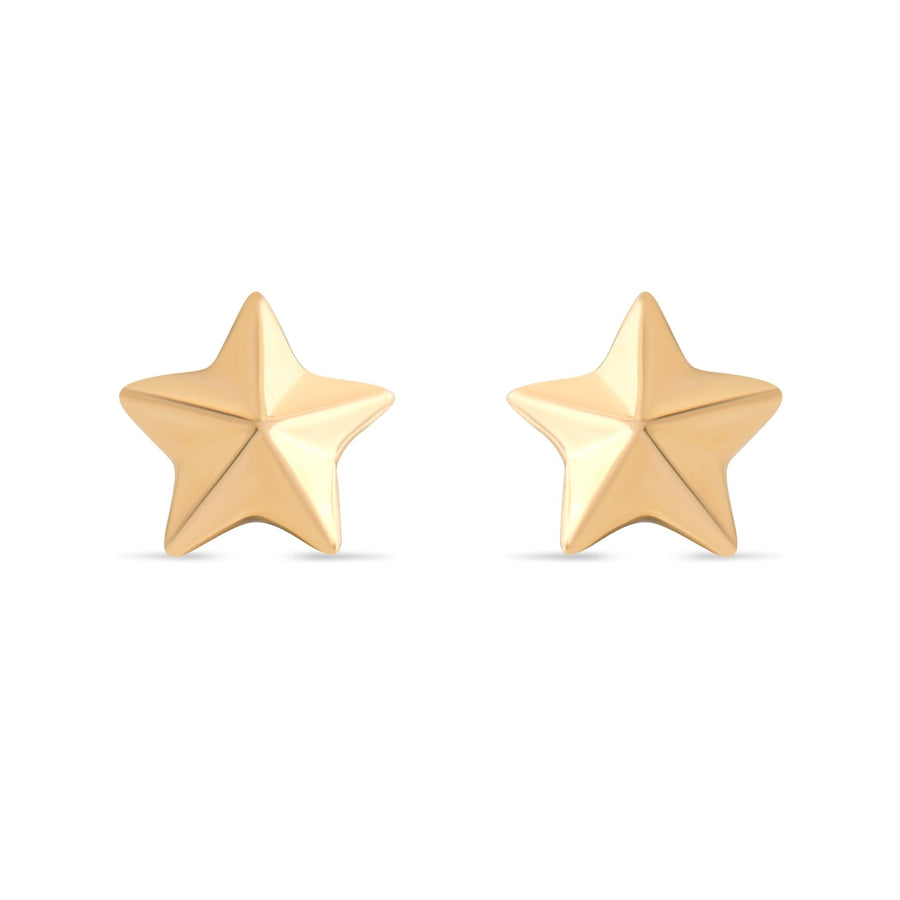 14ct Gold Star Stud Earrings | Dainty Celestial Earrings | Kolié - Kolié Fine Jewellery