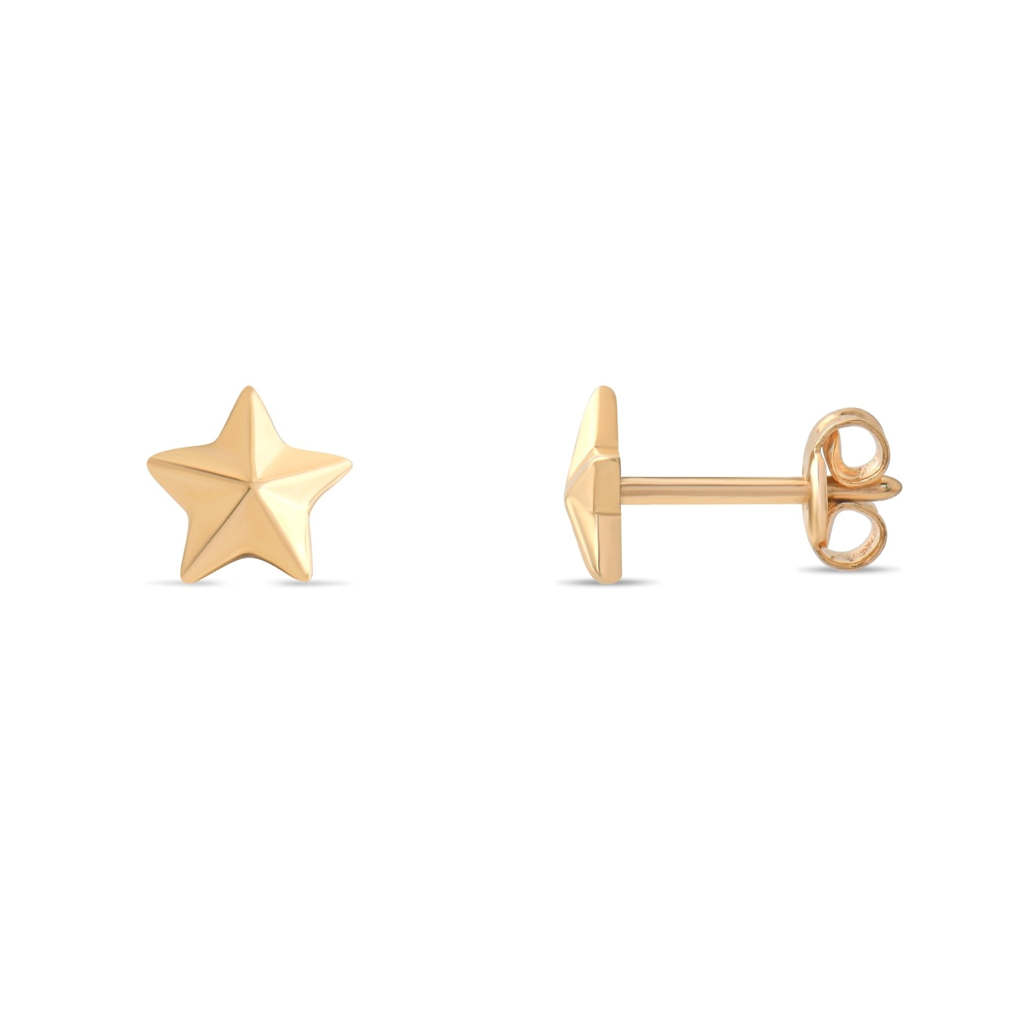 14ct Gold Star Stud Earrings | Dainty Celestial Earrings | Kolié - Kolié Fine Jewellery