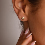 14ct Gold Star Stud Earrings | Dainty CZ Shooting Star Studs | Kolié - Kolié Fine Jewellery