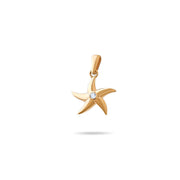14ct Gold Starfish Pendant with Cubic Zirconia – Nautical Jewellery - Pendant Only - Kolié