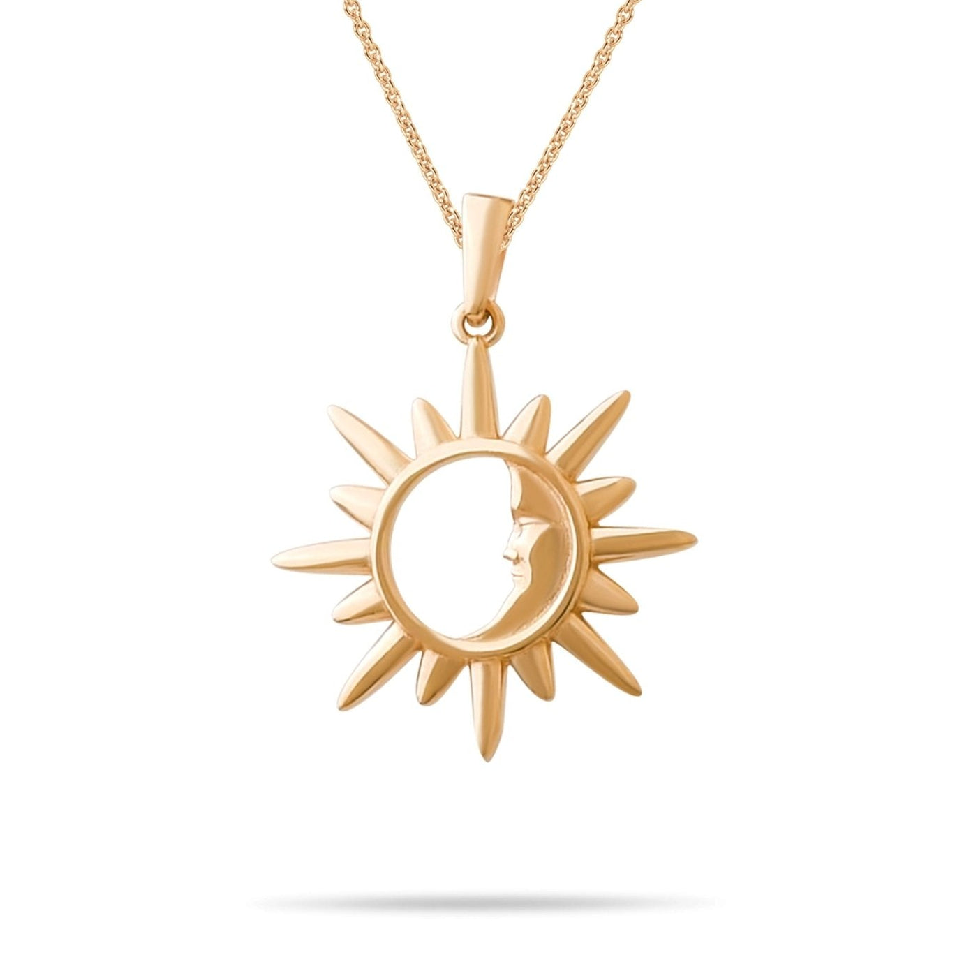 14ct Gold Sun and Moon Pendant – Celestial Jewellery, Sun Charm, Moon Charm, Gift for Women - Pendant Only - Kolié