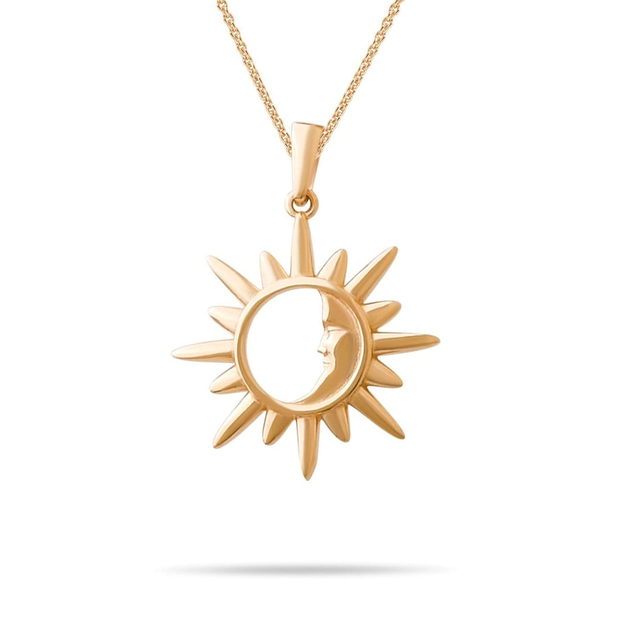14ct Gold Sun and Moon Pendant – Celestial Jewellery, Sun Charm, Moon Charm, Gift for Women - Pendant Only - Kolié