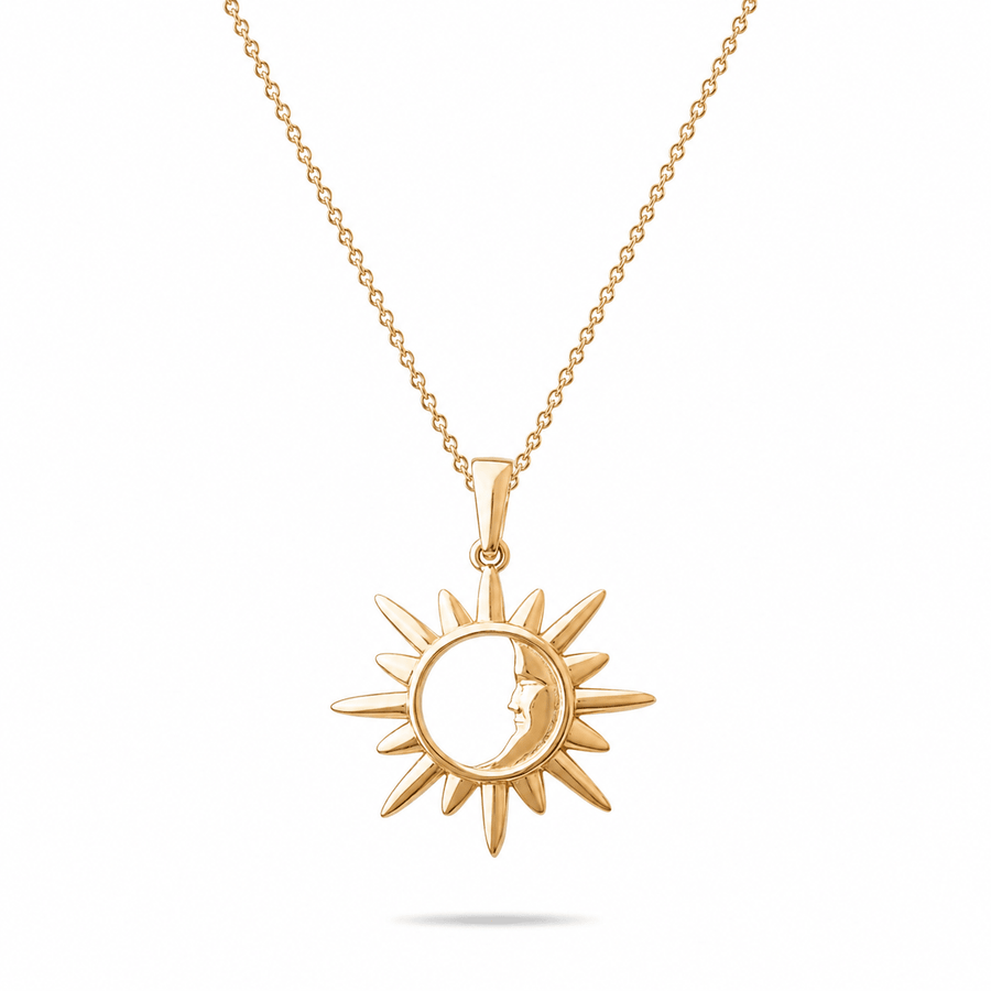 14ct Gold Sun and Moon Pendant – Pendant Only - Kolié Fine Jewellery