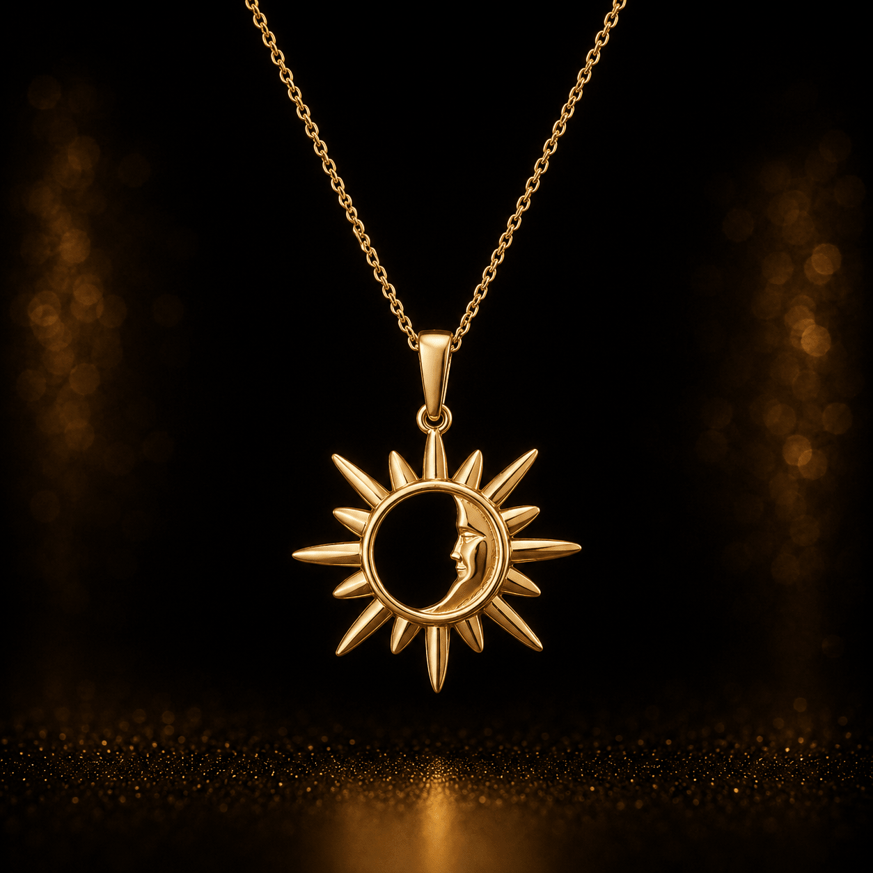 14ct Gold Sun and Moon Pendant – Pendant Only - Kolié Fine Jewellery