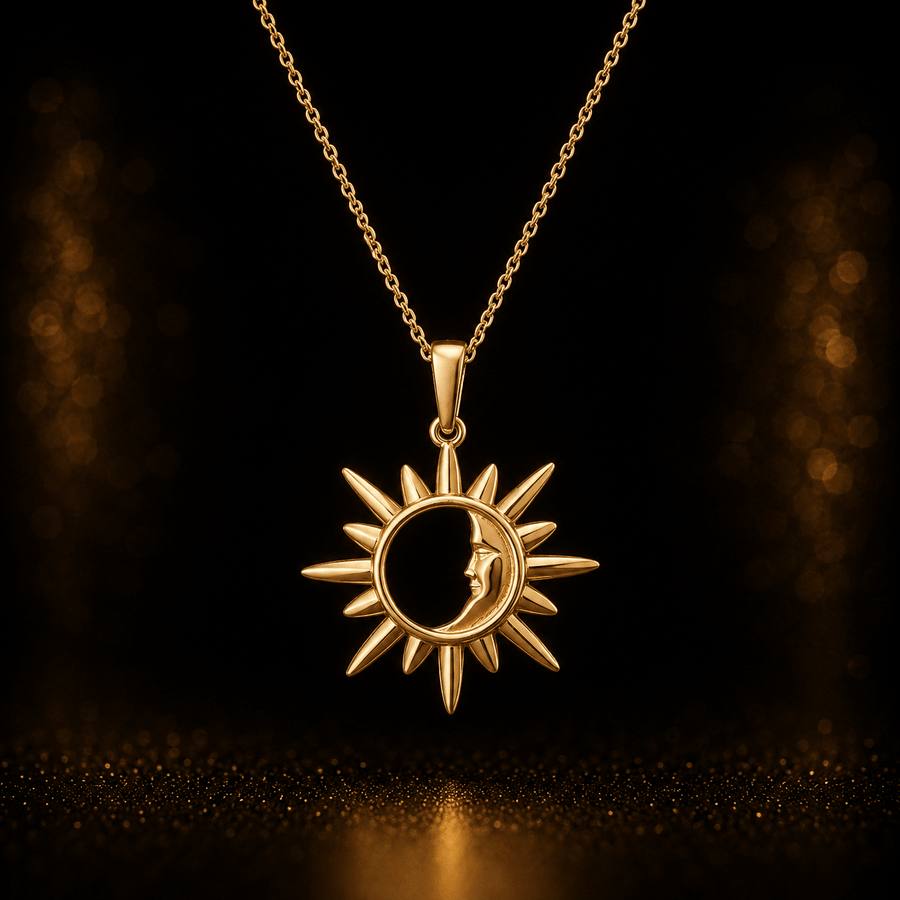 14ct Gold Sun and Moon Pendant – Pendant Only - Kolié Fine Jewellery