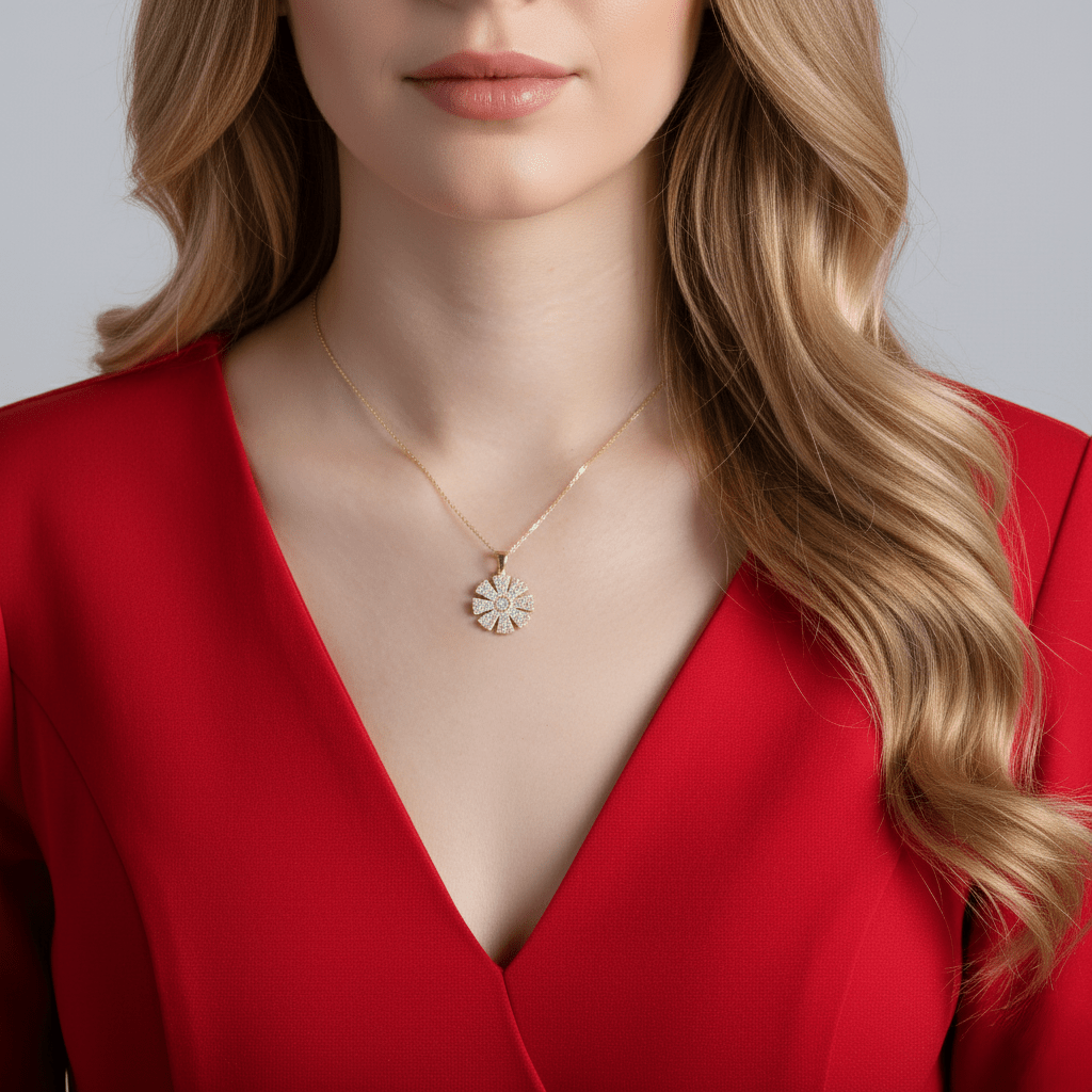 14ct Gold Sunburst Pendant - Pendant Only - Kolié Fine Jewellery