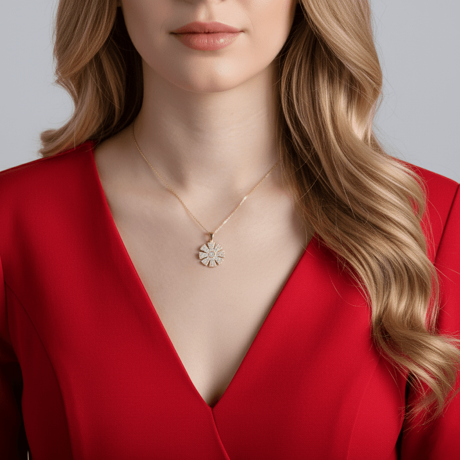 14ct Gold Sunburst Pendant - Pendant Only - Kolié Fine Jewellery