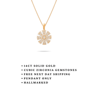 14ct Gold Sunburst Pendant - Pendant Only - Kolié Fine Jewellery