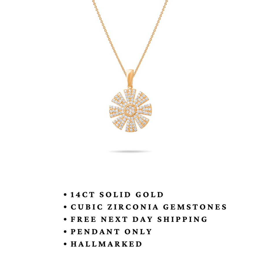 14ct Gold Sunburst Pendant - Pendant Only - Kolié Fine Jewellery