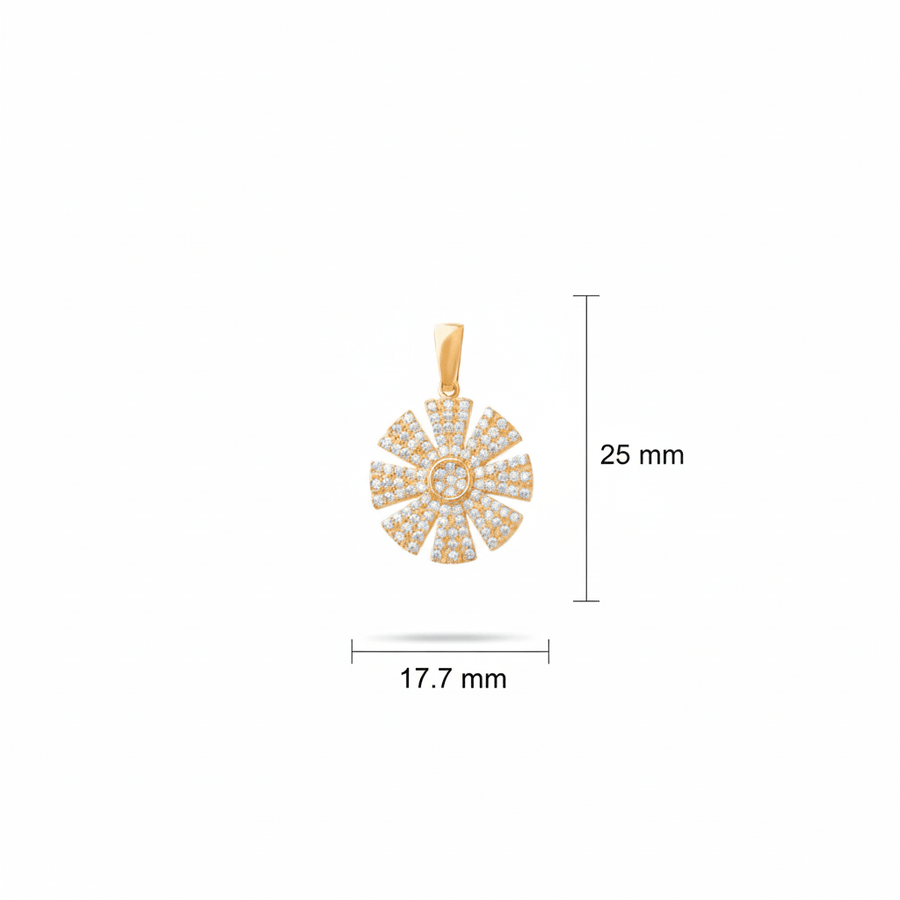 14ct Gold Sunburst Pendant - Pendant Only - Kolié Fine Jewellery