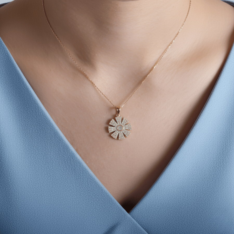 14ct Gold Sunburst Pendant - Pendant Only - Kolié Fine Jewellery