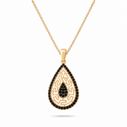 14ct Gold Teardrop Maze Pendant - Pendant Only - Kolié Fine Jewellery