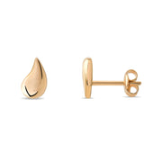 14ct Gold Teardrop Stud Earrings | Minimalist Gold Drop Studs | Kolié - Kolié Fine Jewellery