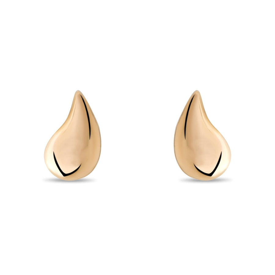 14ct Gold Teardrop Stud Earrings | Minimalist Gold Drop Studs | Kolié - Kolié Fine Jewellery