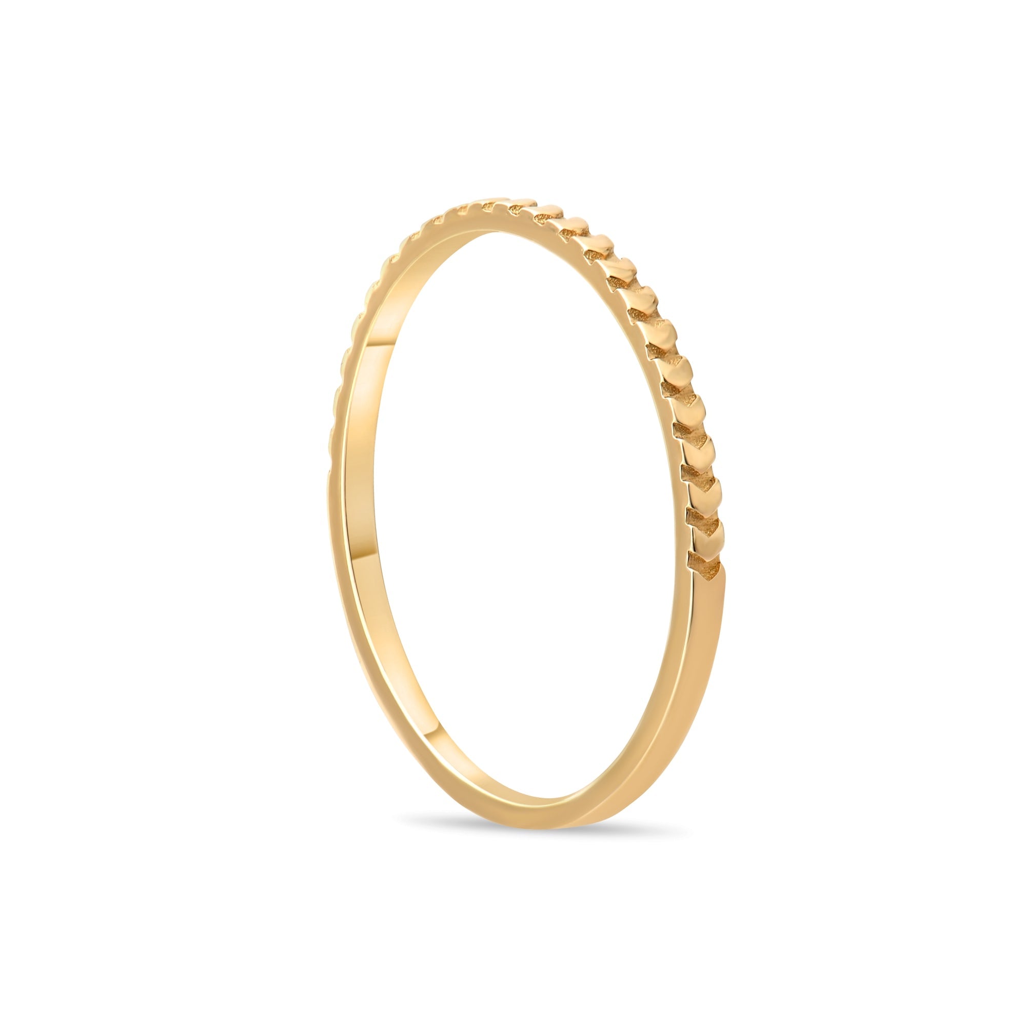 14ct Gold Textured Band Ring – Size N - Kolié Fine Jewellery