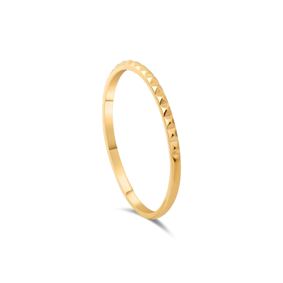 14ct Gold Textured Band – Size M - Kolié Fine Jewellery