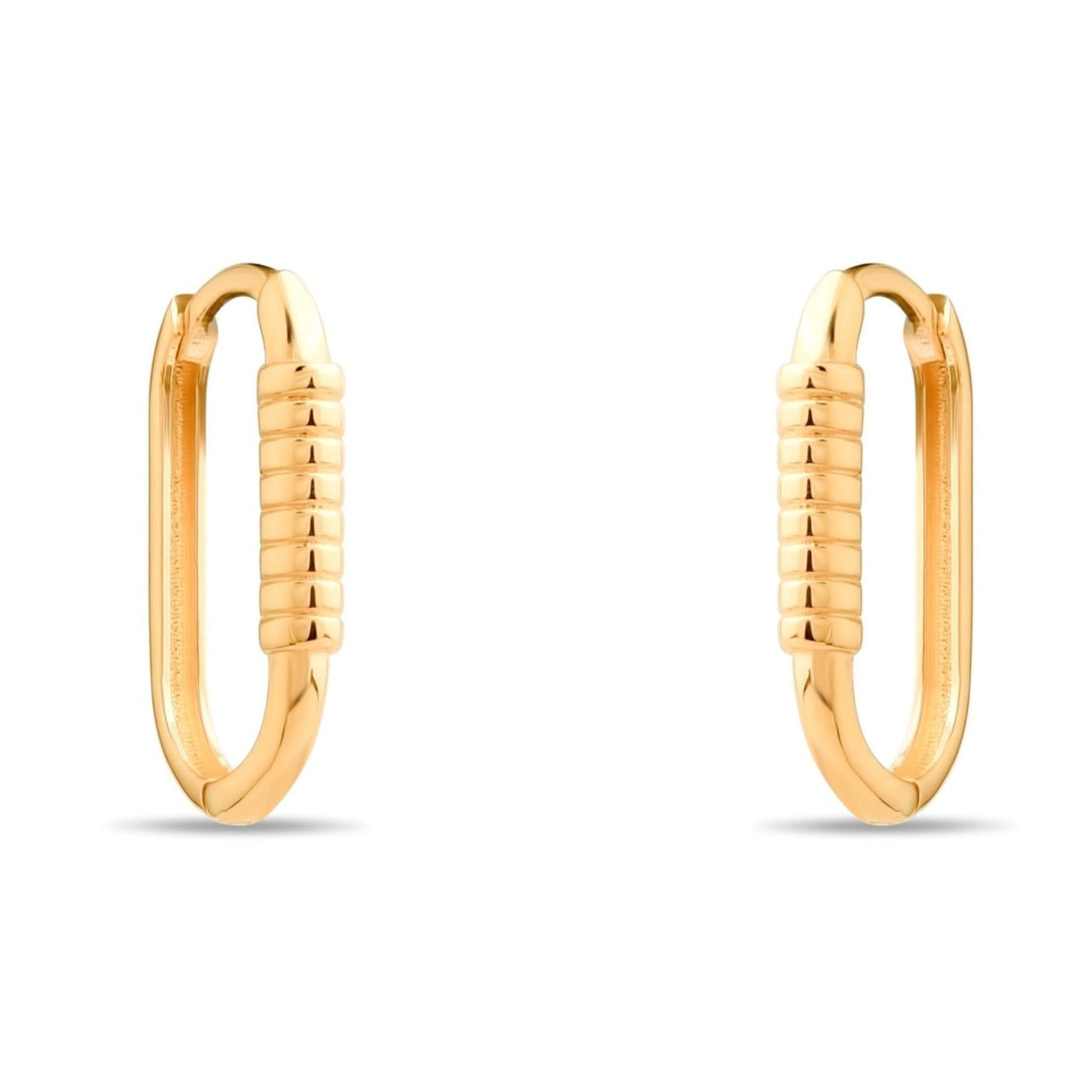 14ct Gold Textured Hoop Earrings, Minimalist Geometric Jewellery for Women, Elegant Everyday Hoops, Gift for Her - Kolié