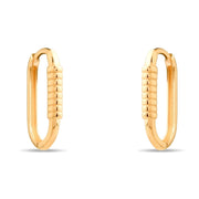 14ct Gold Textured Hoop Earrings, Minimalist Geometric Jewellery for Women, Elegant Everyday Hoops, Gift for Her - Kolié