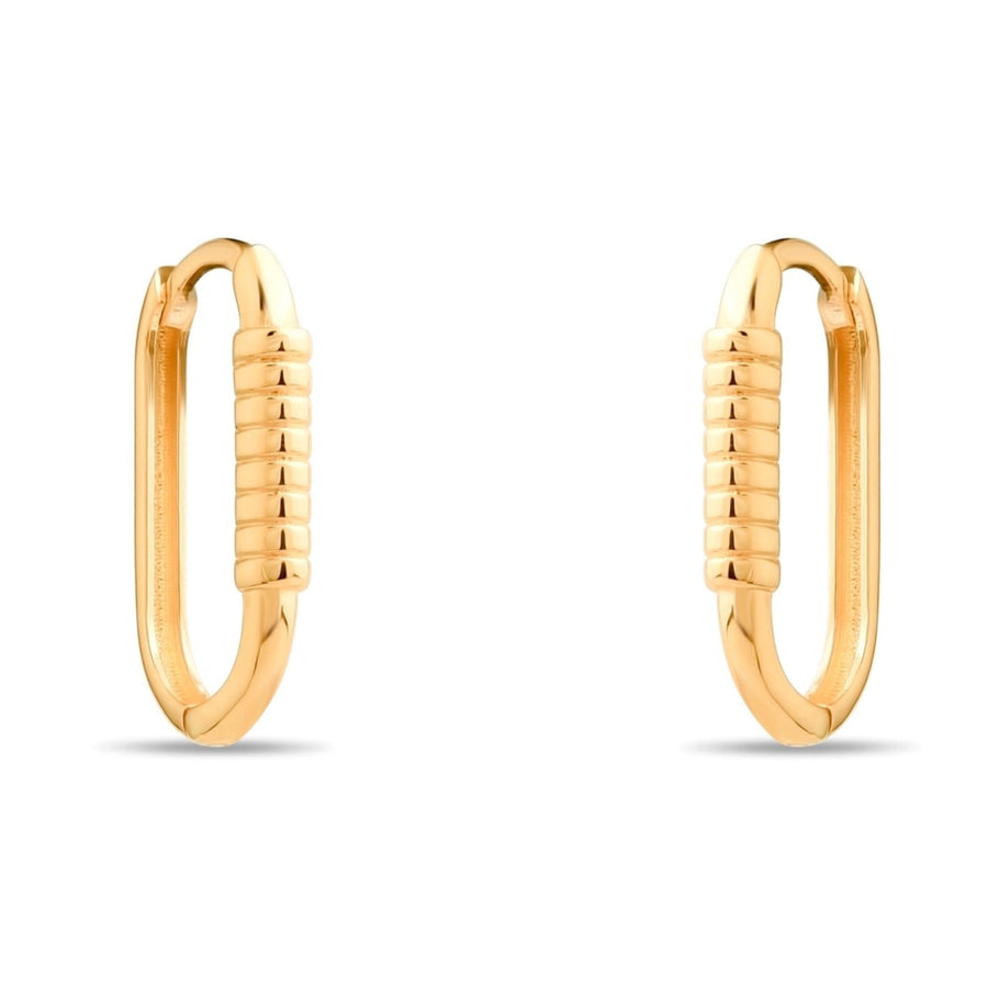 14ct Gold Textured Hoop Earrings, Minimalist Geometric Jewellery for Women, Elegant Everyday Hoops, Gift for Her - Kolié