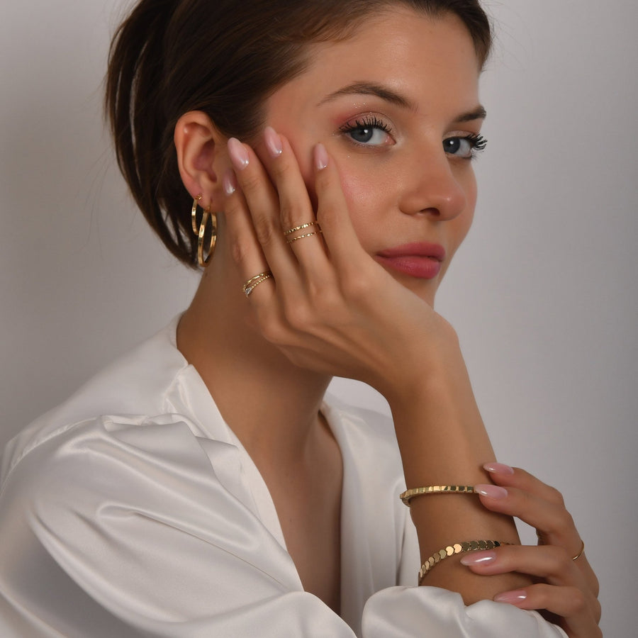 14ct Gold Textured Ring – Size M - Kolié Fine Jewellery