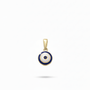14ct Gold Tiny Evil Eye Pendant - Dainty Good Luck Pendant - Kolié Fine Jewellery