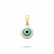 14ct Gold Tiny Evil Eye Pendant - Dainty Good Luck Pendant - Kolié Fine Jewellery